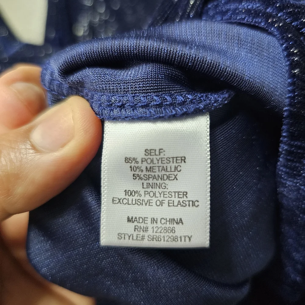 Zunie Girls Jumpsuit Blue Velvet Sparkle Ruffle Sleeve Holiday Party Outfit 10 - Picture 9 of 9